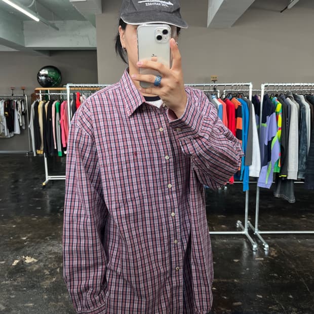 IZOD 오버사이즈 체크 셔츠