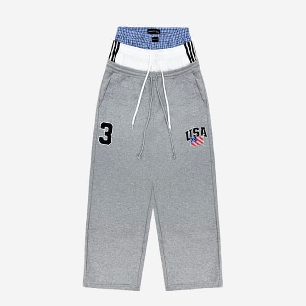 [2] 프로젝트gr 3레이어드 스웻 팬츠 그레이