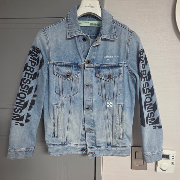 오프화이트 남성 데님 자켓