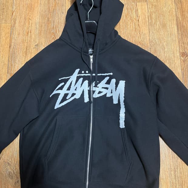 스투시 스탁 후드집업 블랙L