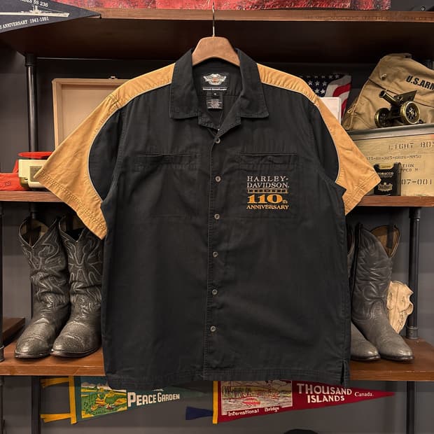 할리데이비슨 110th 헤리티지 엠브로이드 투톤 워크셔츠 N1073