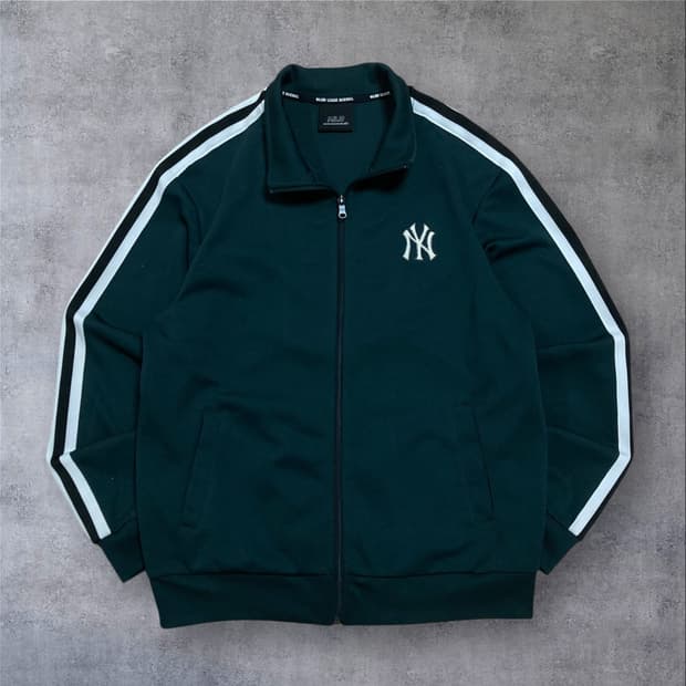 MLB 뉴욕양키스 스몰 로고 사이드 라인 딥 그린 트랙탑 져지