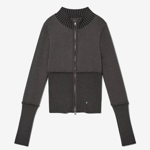 glowny debb twotone knit zip-up one size