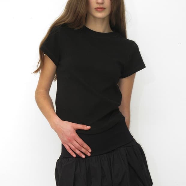 파르티멘토 우먼  2WAY PUFF SKIRT BLACK