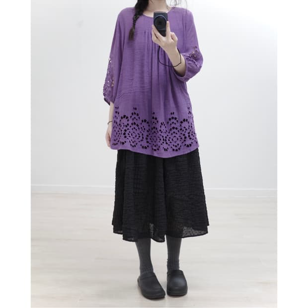 Purple vintage punching blouse