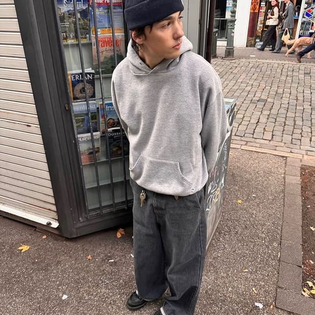 빈티지 80s 러셀 애슬래틱 후드 헤더그레이