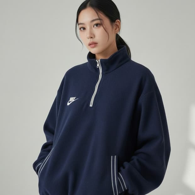 나이키 네이비 하프집업 더마핏 플리스 맨투맨 105