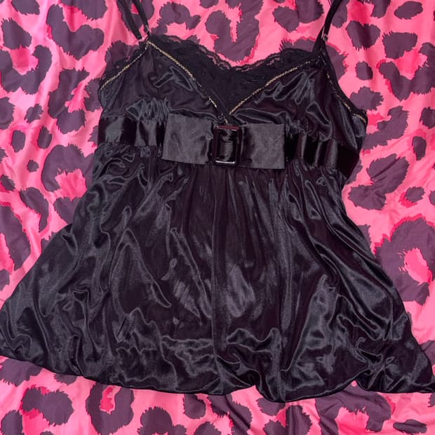 갸루 오네갸루 벌룬 레이스 슬립 일본 빈티지