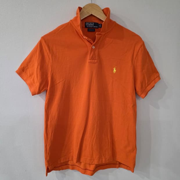 폴로 랄프로렌 오렌지 커스텀핏 반팔 카라티 M