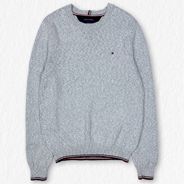 타미힐피거 니트 멜란지화이트