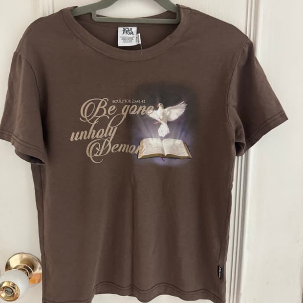 스컬프터 세미 크롭 반팔티