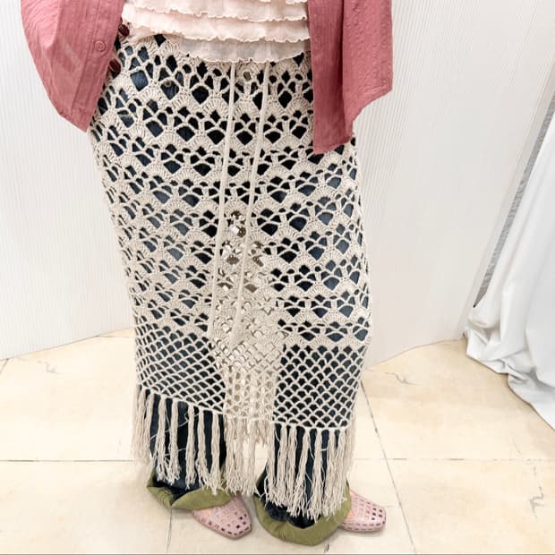 fringe tide net skirt