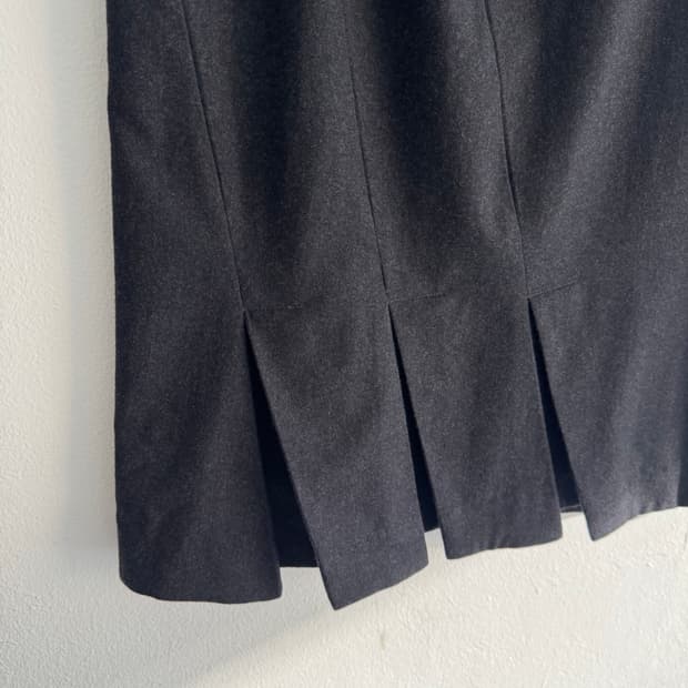 Jil sander 사선 플리츠 울 스커트