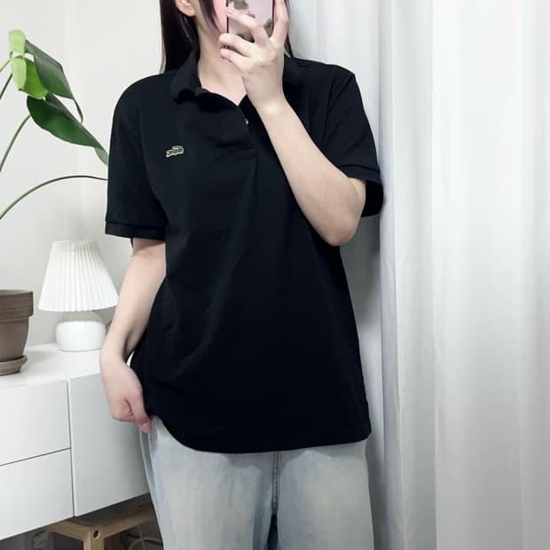 라코스테 블랙 반팔카라티 [ L ]