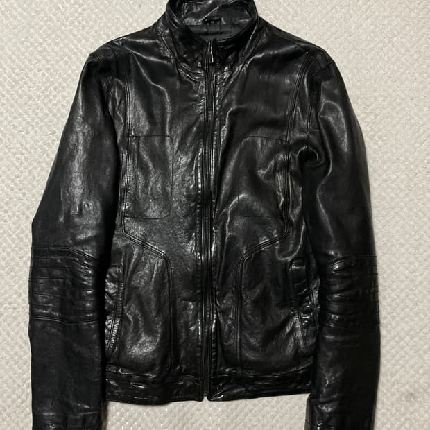 [50] 광희시장 웨스턴 무드 램스킨 양가죽 절개 레더 자켓