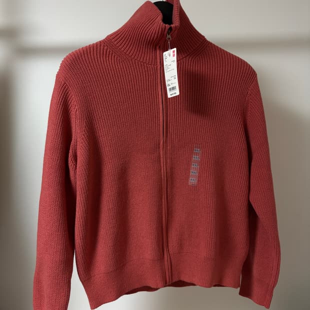 유니클로 넥집업 풀집 가디건