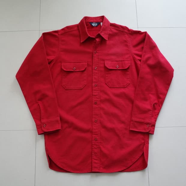 90s 울리치 USA MADE 레드 해비 코튼 플란넬 워크셔츠 L