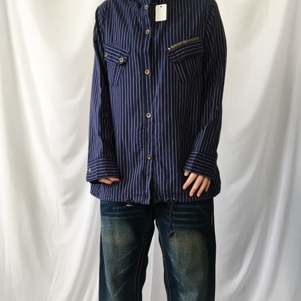 Stripe pattern hood jacket