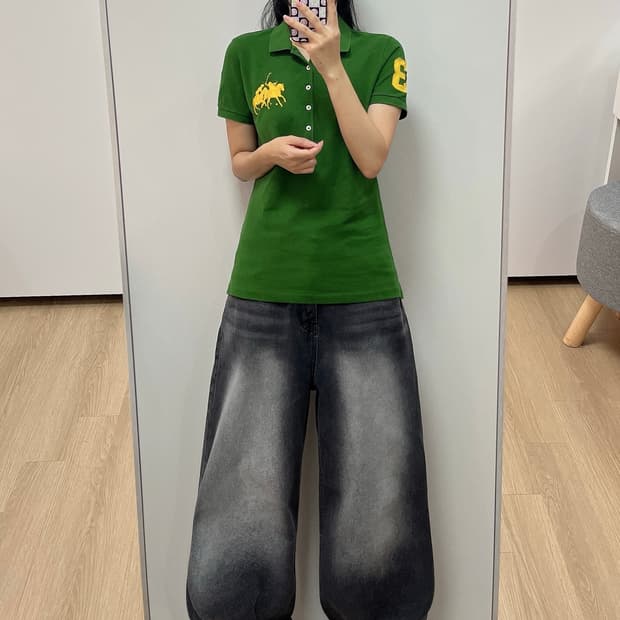 폴로 랄프로렌 트리플포니 그린 카라 반팔 티셔츠