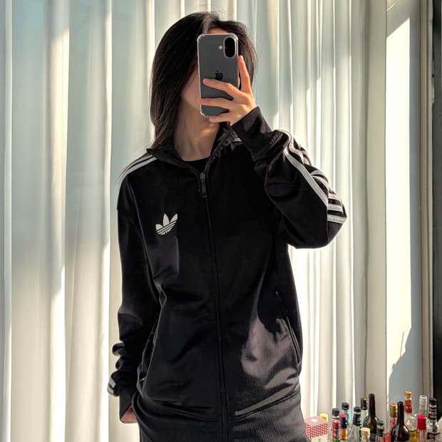 [S-M]아디다스 구형 파이어버드 블랙 트랙탑 져지