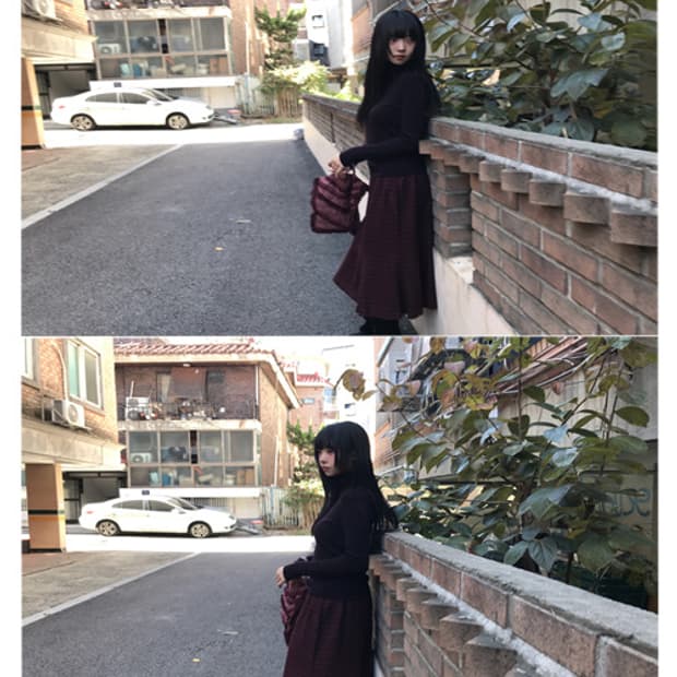 Highneck Soft Warm Knit Top(Deep Purple)