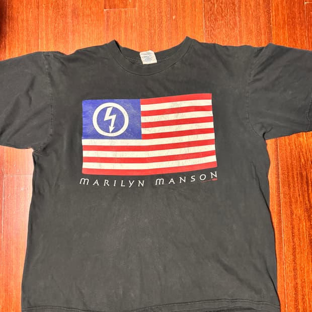 [XL] 마릴린 맨슨 Anti Christ Super Star 성조기티
