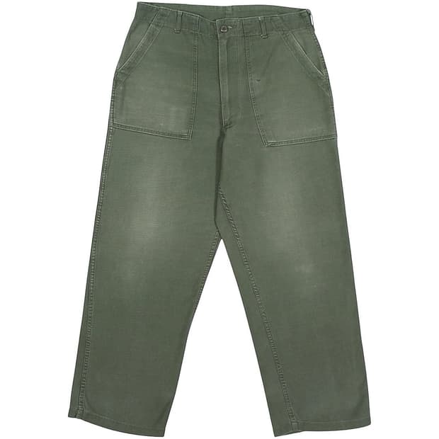 1970 US Army OG107 사틴 미군 퍼티그 팬츠 베이커 밀리터리