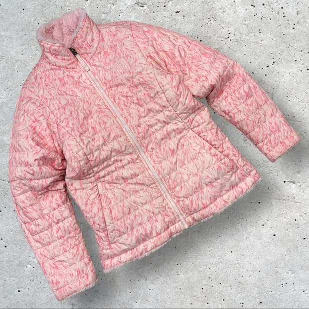 [L] 노스페이스 걸즈 리버시블 딸기우유 핑크 퀼팅 패딩 B682