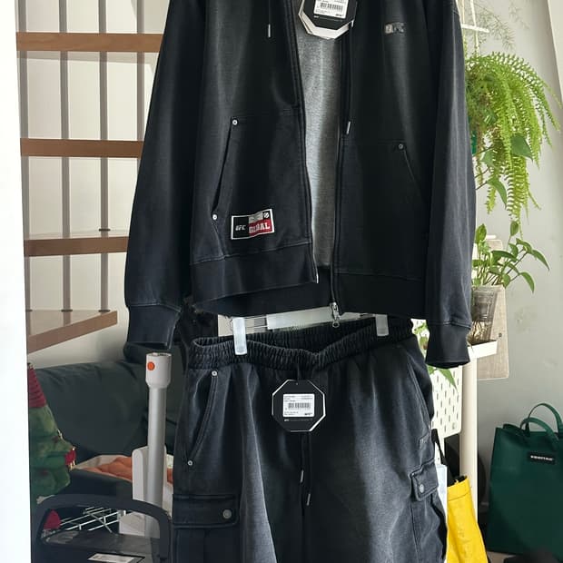 UFC 오버핏 후드 집업+팬츠 세트 XL