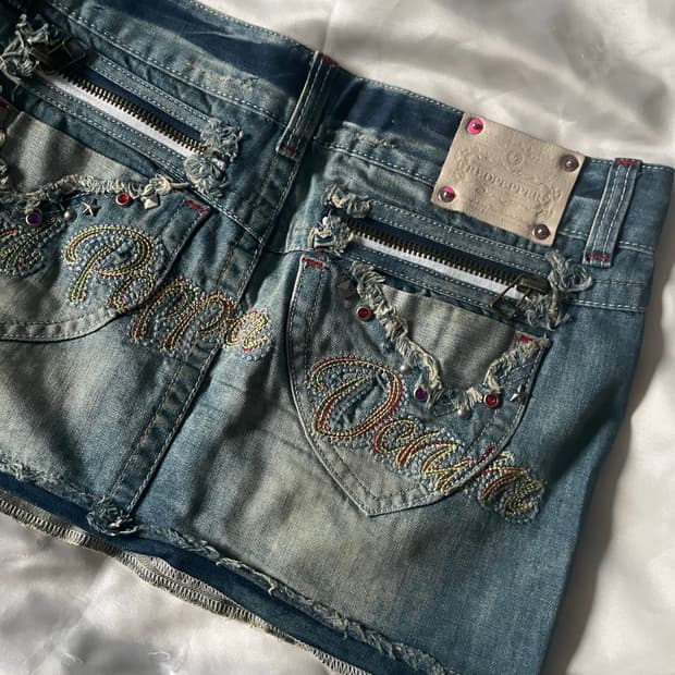 레드페퍼 빈티지 y2k 데님 숏스커트