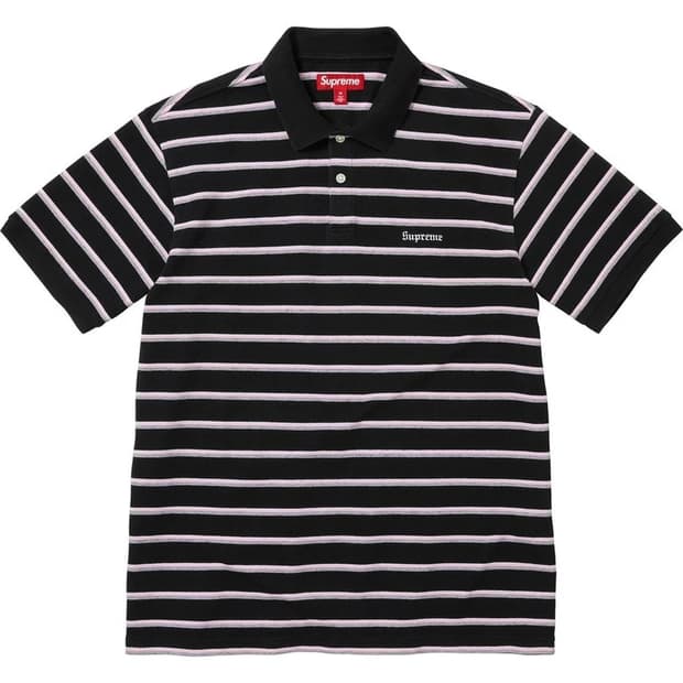 Supreme Washed Stripe polo Black