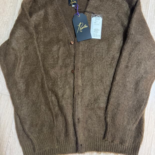 니들스 모헤어 가디건 브라운