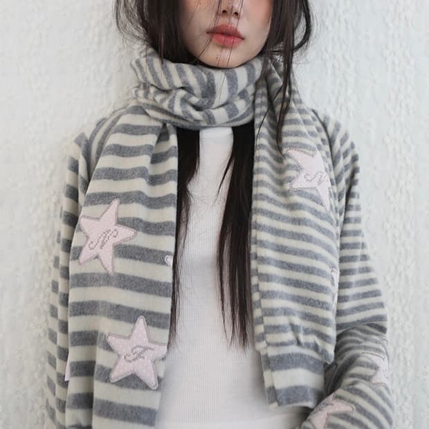 노피셜노피스 SOFT STAR STRIPE BOLERO MUFFLER