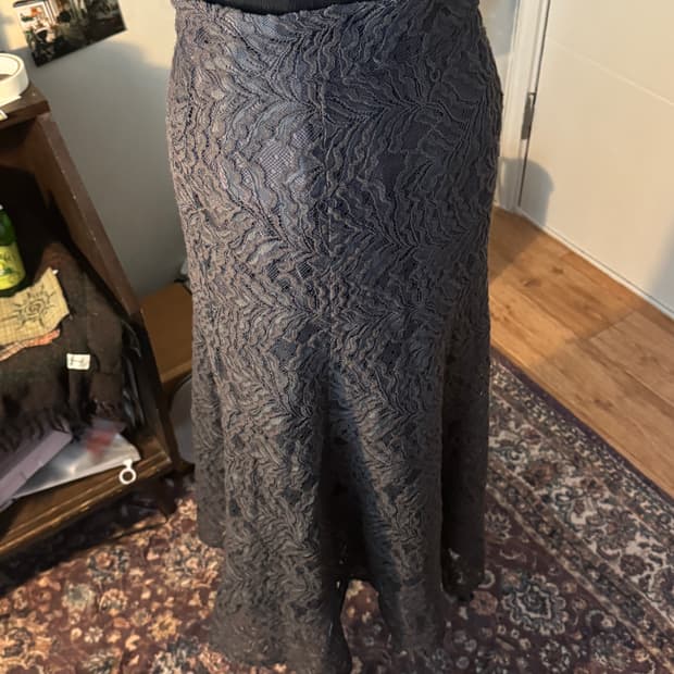 [Natural beaty basic] grey flared skirt