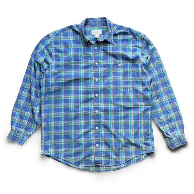 Eddie Bauer Blue/Green Plaid Shirt