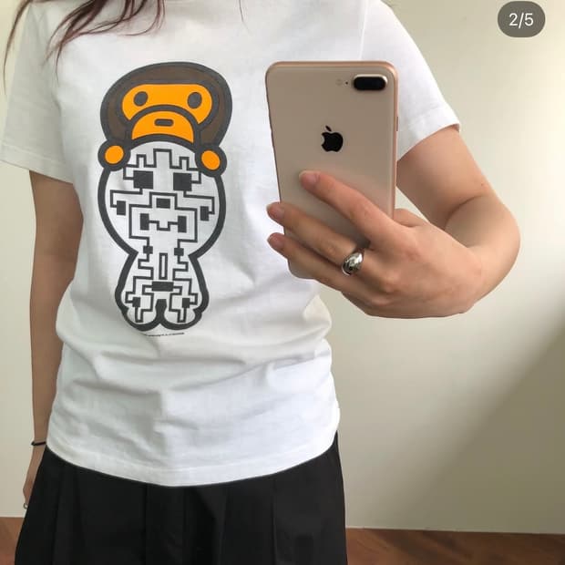 딱붙핏))베이프 베이비 마일로 티셔츠