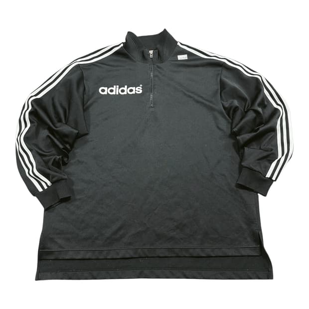✨ (바배) 아디다스 90s 재팬 빅로고 반집업 블랙 맨투맨 