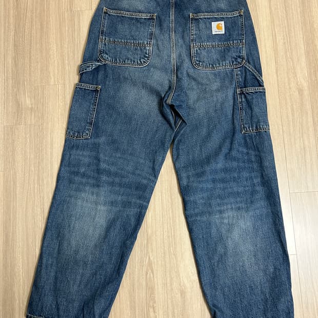 [M] 칼하트WIP OG 싱글니 데님팬츠 카마노 블루 다크 유즈드 워시