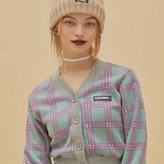 크랭크 크롭 가디건