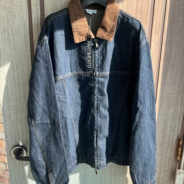 [새상품]파르티멘토 워시드 데님 크롭 자켓 인디고