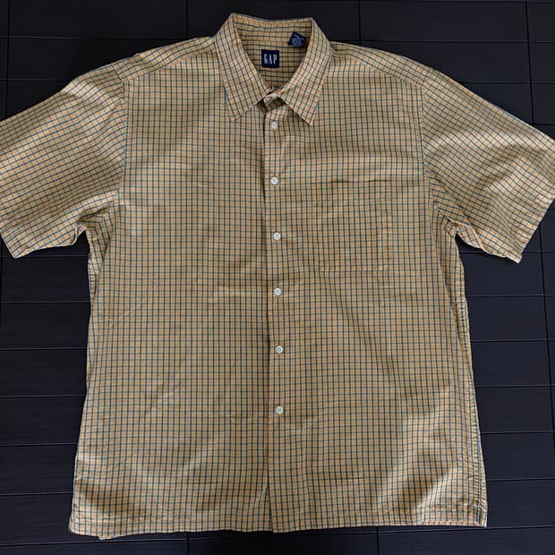 (XL) 올드갭 체크 반팔 셔츠