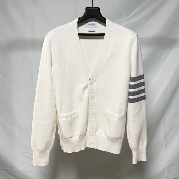 [S+급/1] 톰브라운 사선완장 밀라노스티치 가디건 화이트