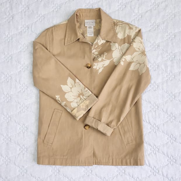 셀린느 플라워 프린팅 자켓 베이지