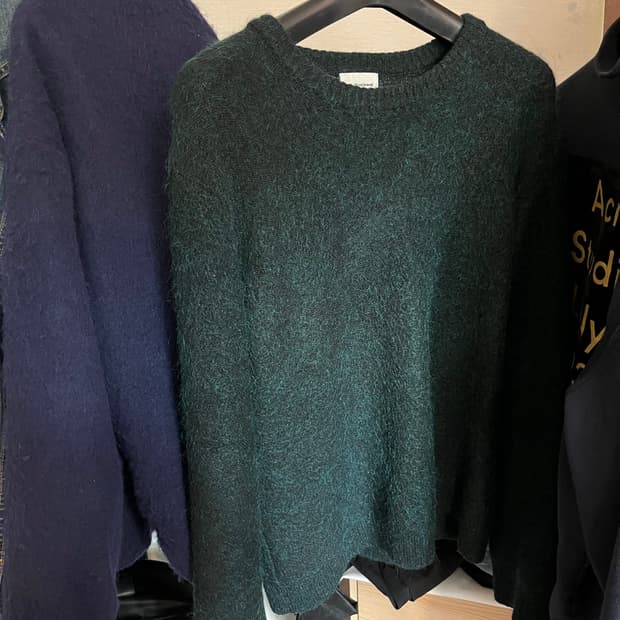 XL) 솔리드옴므 모헤어 니트 그린