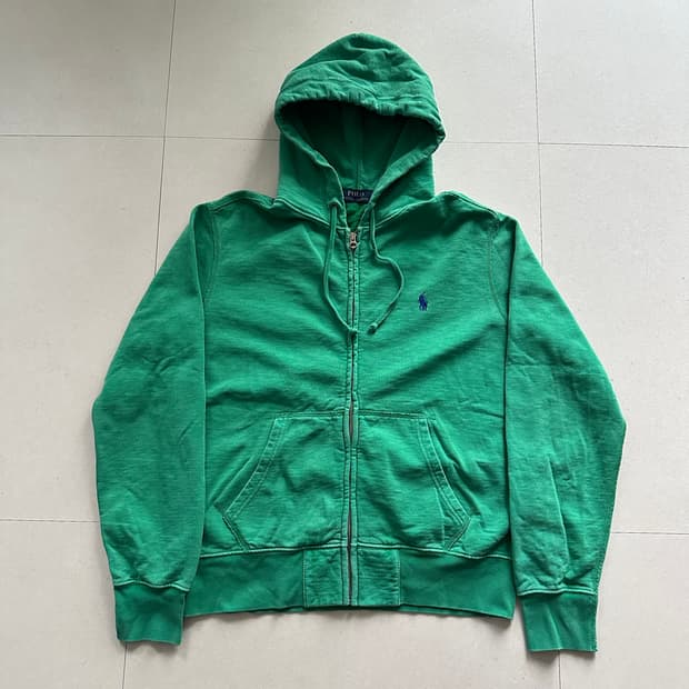 폴로 랄프 로렌 빈티지 워싱 그린 후드집업 M (TALON 지퍼)