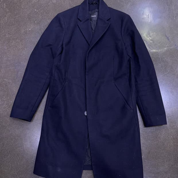 띠어리 해비 플란넬 블렌디드 체스필드 코트 다크 네이비 M