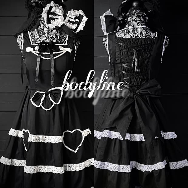 BODYLINE 바디라인 펑크 로리타 레이스 리본 코르셋 롱스커트 드레스