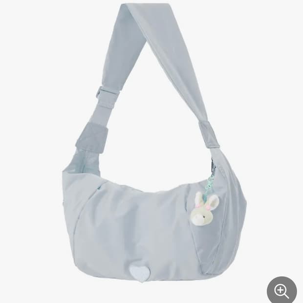 트위디아 하트패치디테일미디엄퍼프숄더백 블루