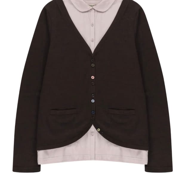 레이어드 셔츠 가디건 브라운 1사이즈