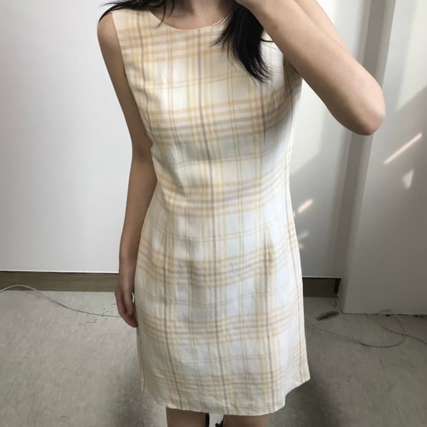  로라 애슐리 체크 원피스